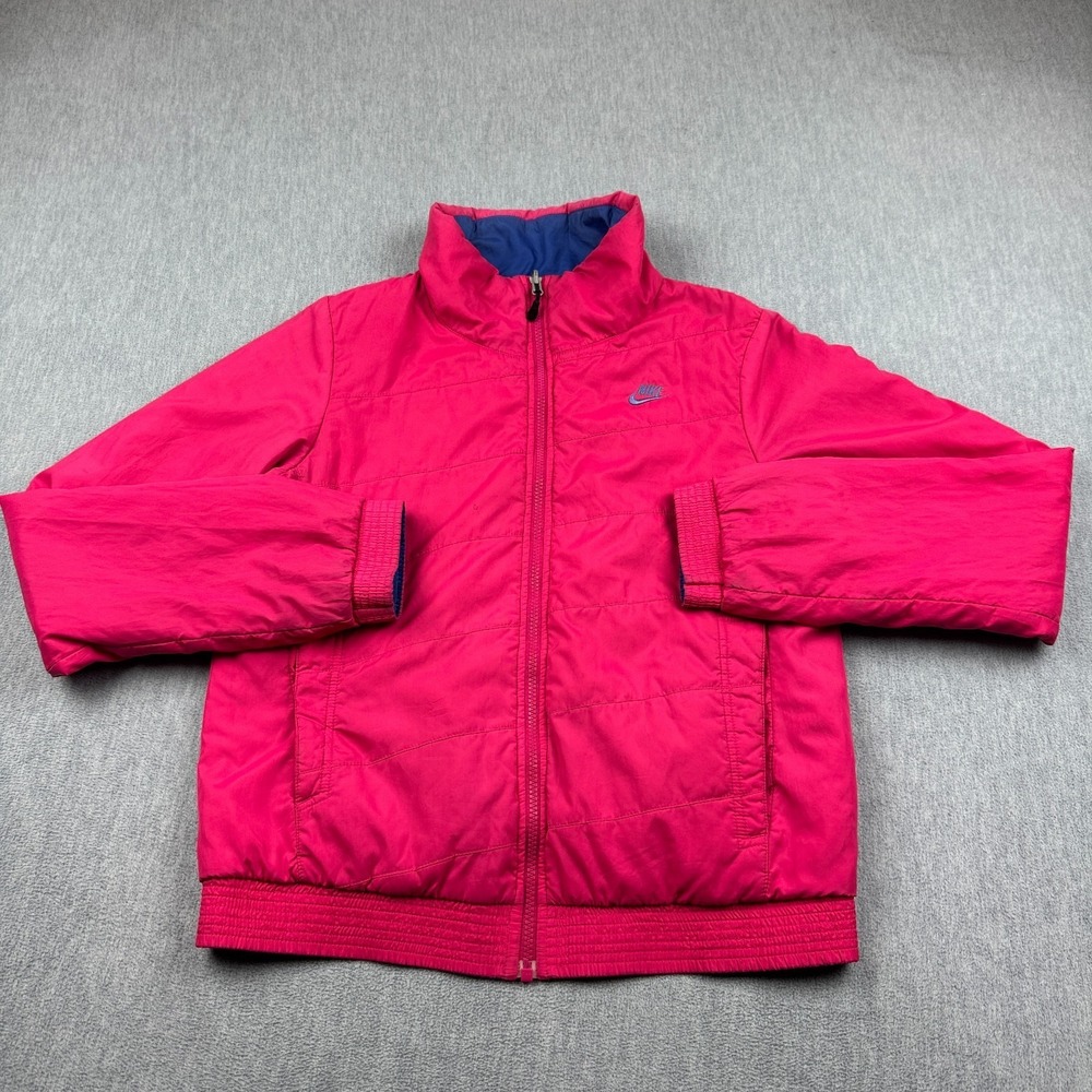Nike Sportswear Jacket Mens Small Pink Blue Reversible‎ Bomber Full Zip Outdoor